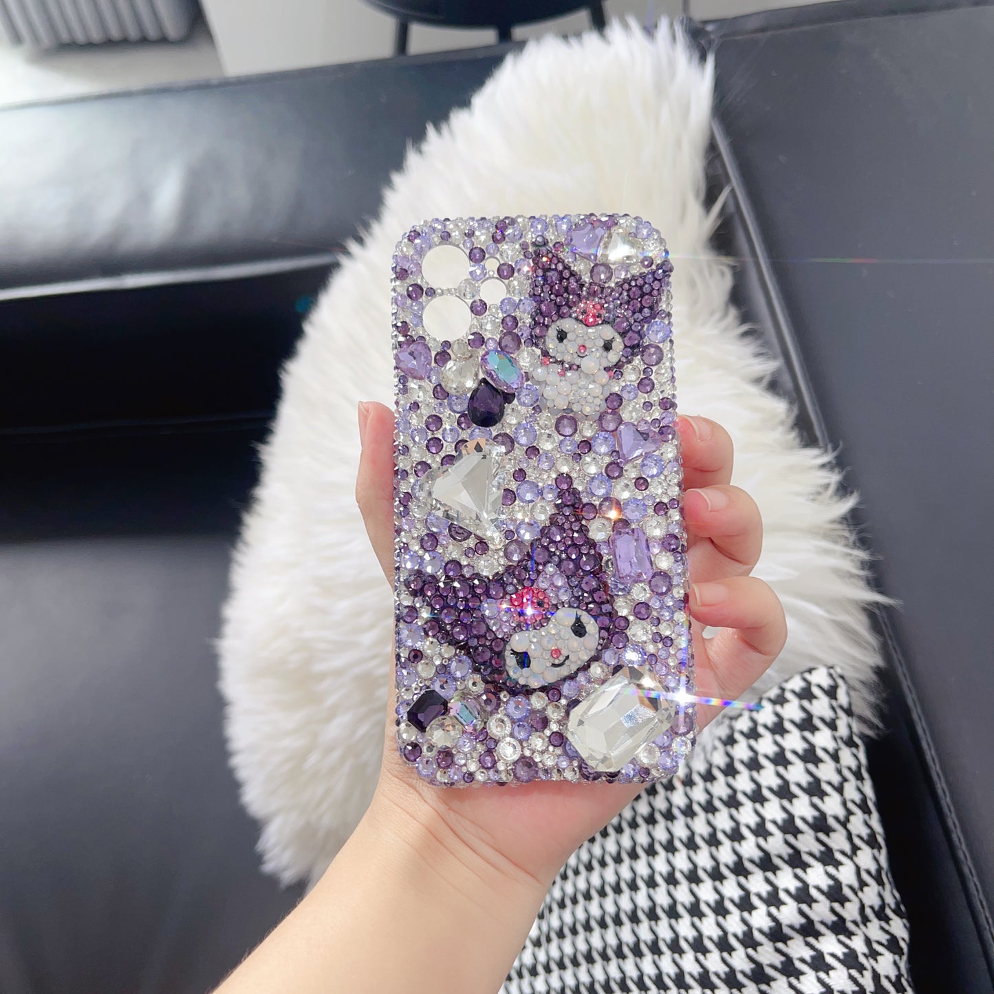 Kuromi Gorgeous Bling Purple Rhinestone For iPhone Case