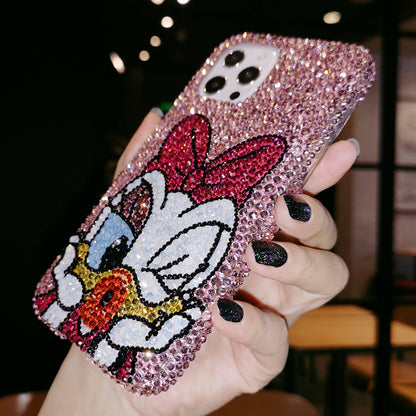 Handmade iPhone Case Luxury Bling Rhinestone Cute Daisy Duck Back Case