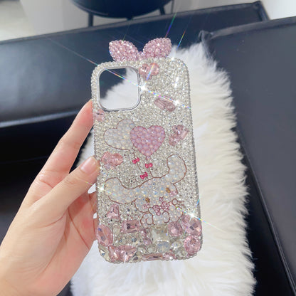 Cinnamoroll Gorgeous Bling Rhinestone with Pink Gem For iPhone Case