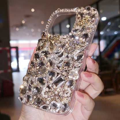 Handmade iPhone Case Luxury Bling Crystal Rhinestones with Fashion Charms