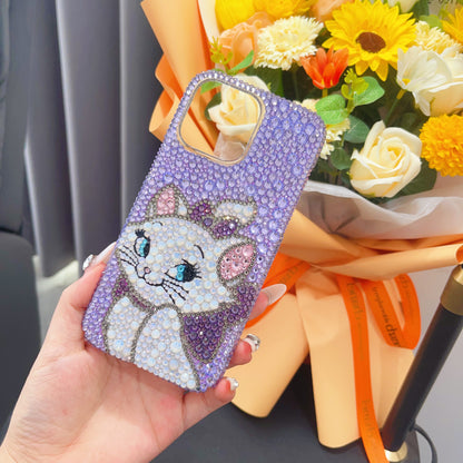 Marie Cat Gorgeous Bling Purple Rhinestone For iPhone Case