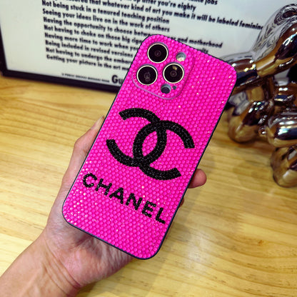 Handmade iPhone Case Luxury Bling Opal Rhinestone Monogram Pattern Back Case