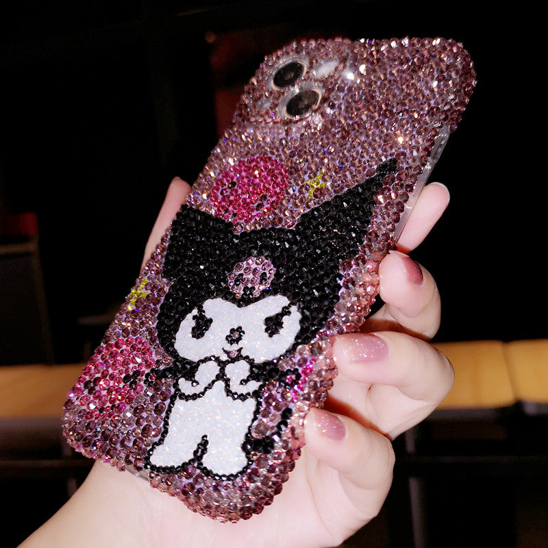 Handmade iPhone Case Luxury Bling Rhinestone Cute Kuromi Back Case