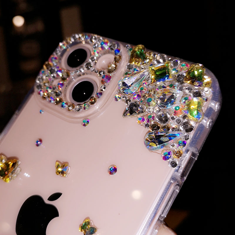 Handgemachte iPhone Hülle Luxus Bling Strass Minimalist Schmetterling