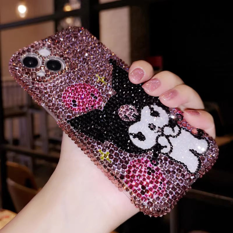 Handmade iPhone Case Luxury Bling Rhinestone Cute Kuromi Back Case