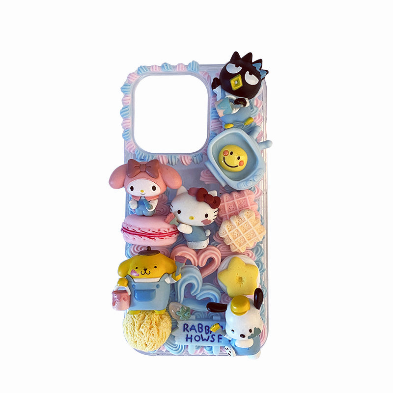 Handmade Decoden iPhone Case Hello Kitty & Friends Cream Glue Case