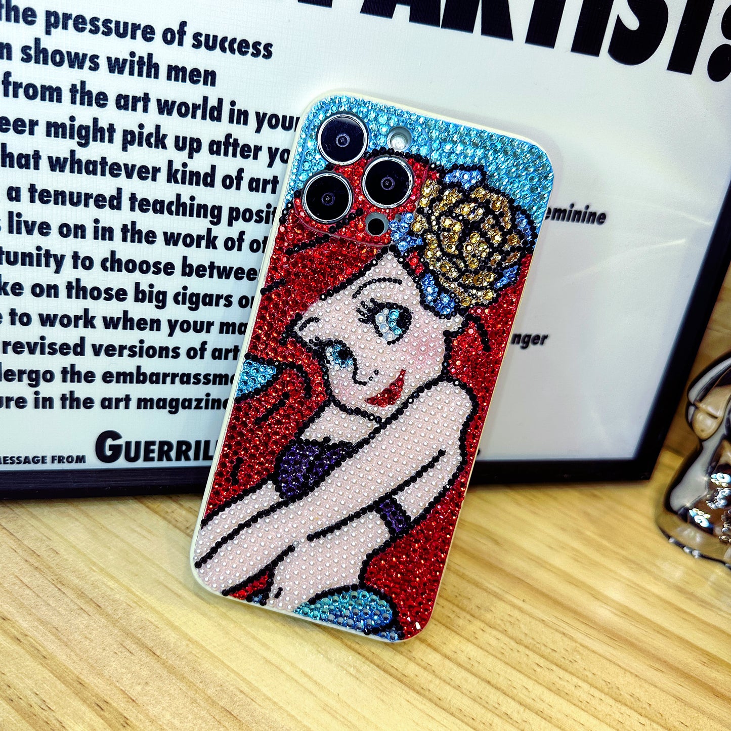 Handmade iPhone Case Luxury Bling Rhinestone Beautiful Princess Ariel Case