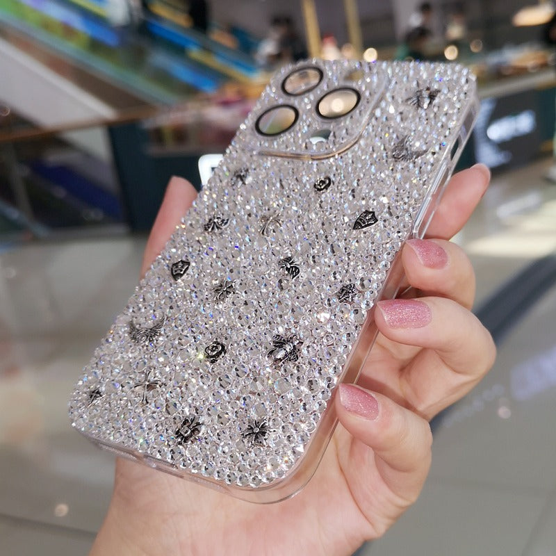 Luxury Bling Crystal with Vintage Charms For iPhone Case