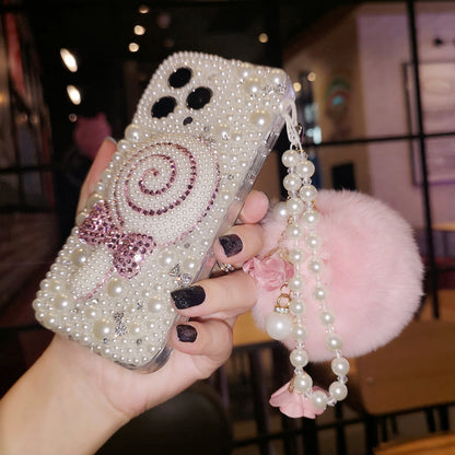 Handmade iPhone Case Elegance Pearls Lollipop Back Case