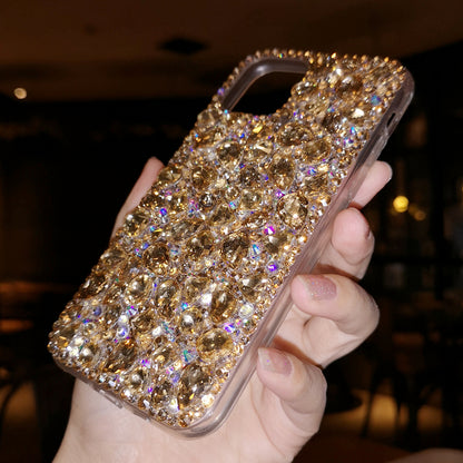 Handmade iPhone Case Luxury Bling Rhinestone and Yellow Crystal Stone Case