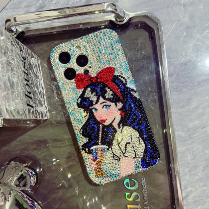 Handmade iPhone Case Luxury Bling Rhinestone Beautiful Snow White Case