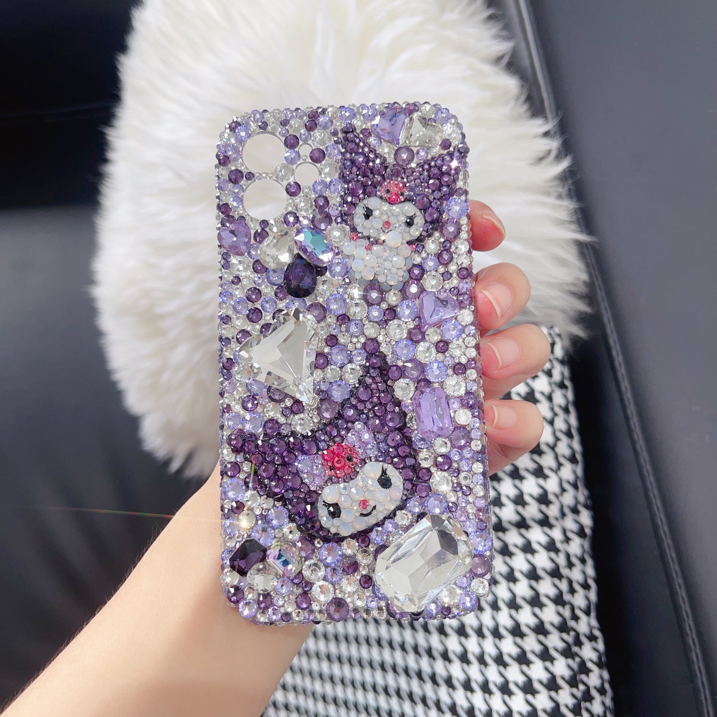 Kuromi Gorgeous Bling Purple Rhinestone For iPhone Case