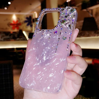 Handmade Minimalist Bling Crystal with Shell Pattern For iPhone Case