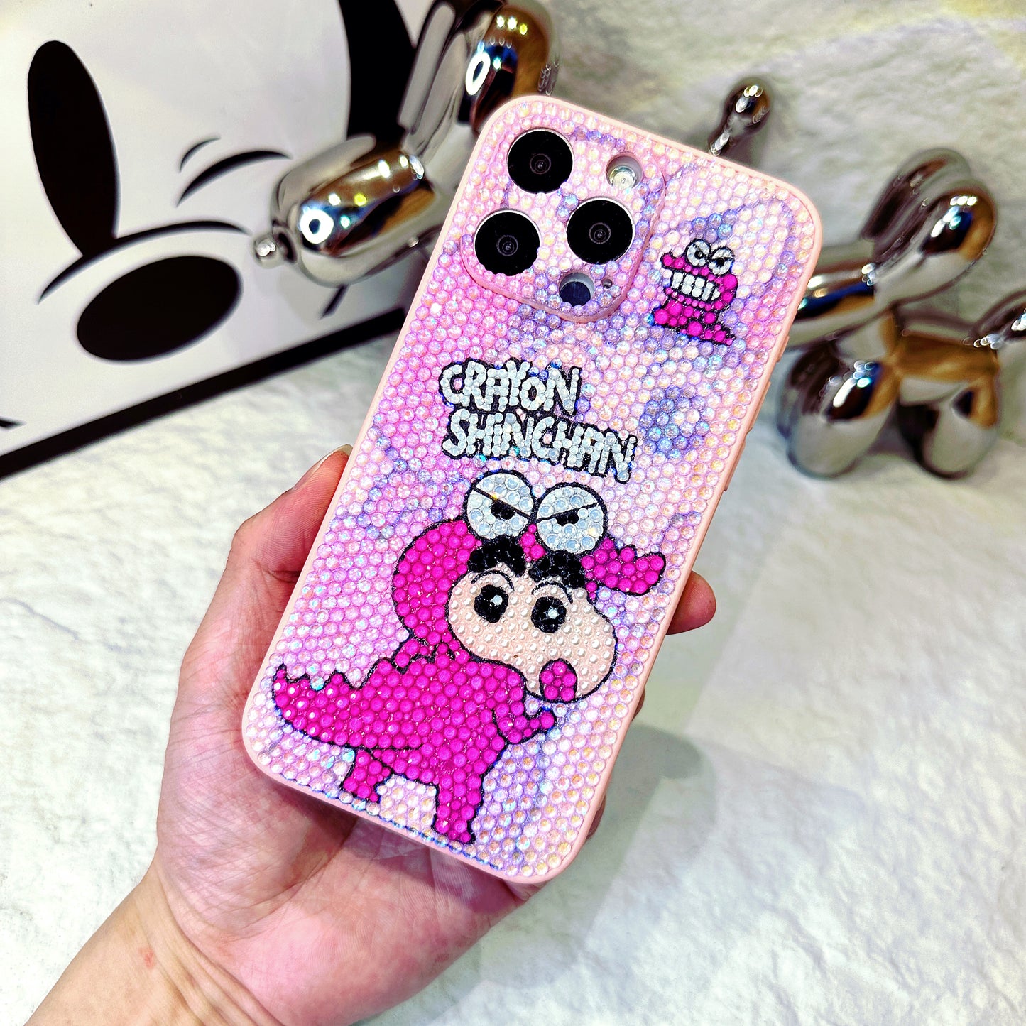 Handmade iPhone Case Luxury Bling Rhinestone Cute Crayon Shin-chan Case