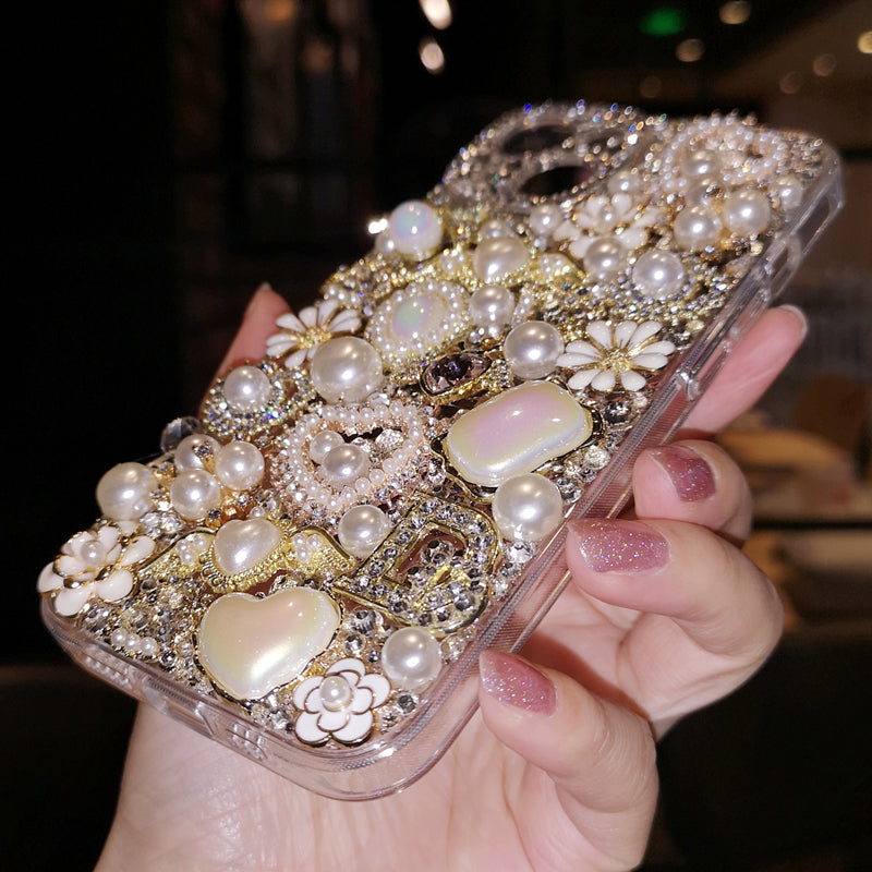Handmade iPhone Case Luxury Bling Rhinestone with Decoration Charms