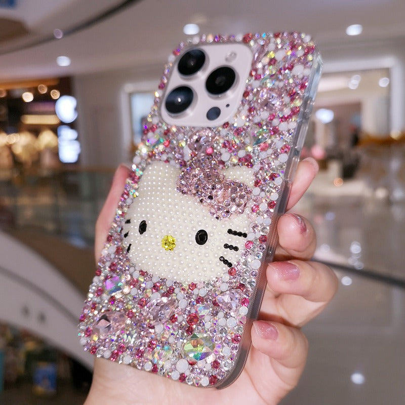 3D Hello Kitty with Mix Rhinestones For iPhone Case