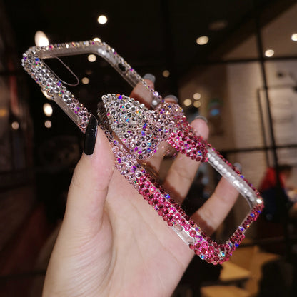 Handmade iPhone Case Luxury Bling Rhinestone Gradient Color Bow