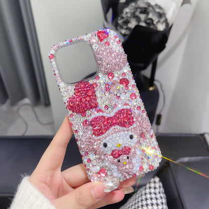 3D My Melody Gorgeous Bling Rhinestone with 3D Heart For iPhone Case