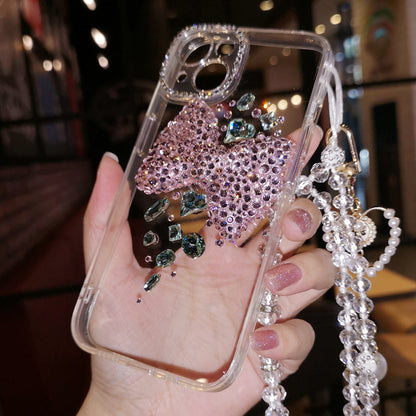 Handmade iPhone Case Luxury Bling Rhinestone Minimalist Bow Back Case