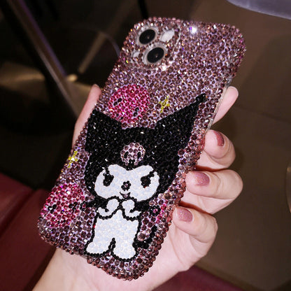 Handmade iPhone Case Luxury Bling Rhinestone Cute Kuromi Back Case