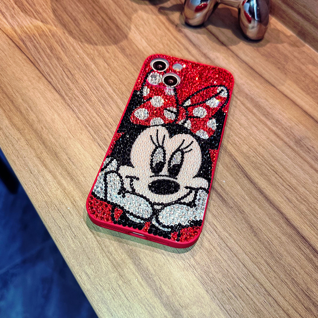 Handmade iPhone Case Luxury Bling Rhinestone Cute Minnie Back Case