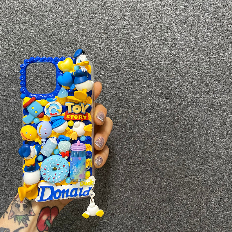 Handgemachte iPhone Hülle Cartoon Niedliche Tom und Jerry Decoden Creme Kleber Hülle