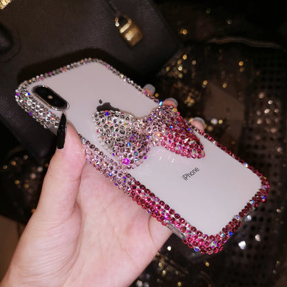 Handmade iPhone Case Luxury Bling Rhinestone Gradient Color Bow
