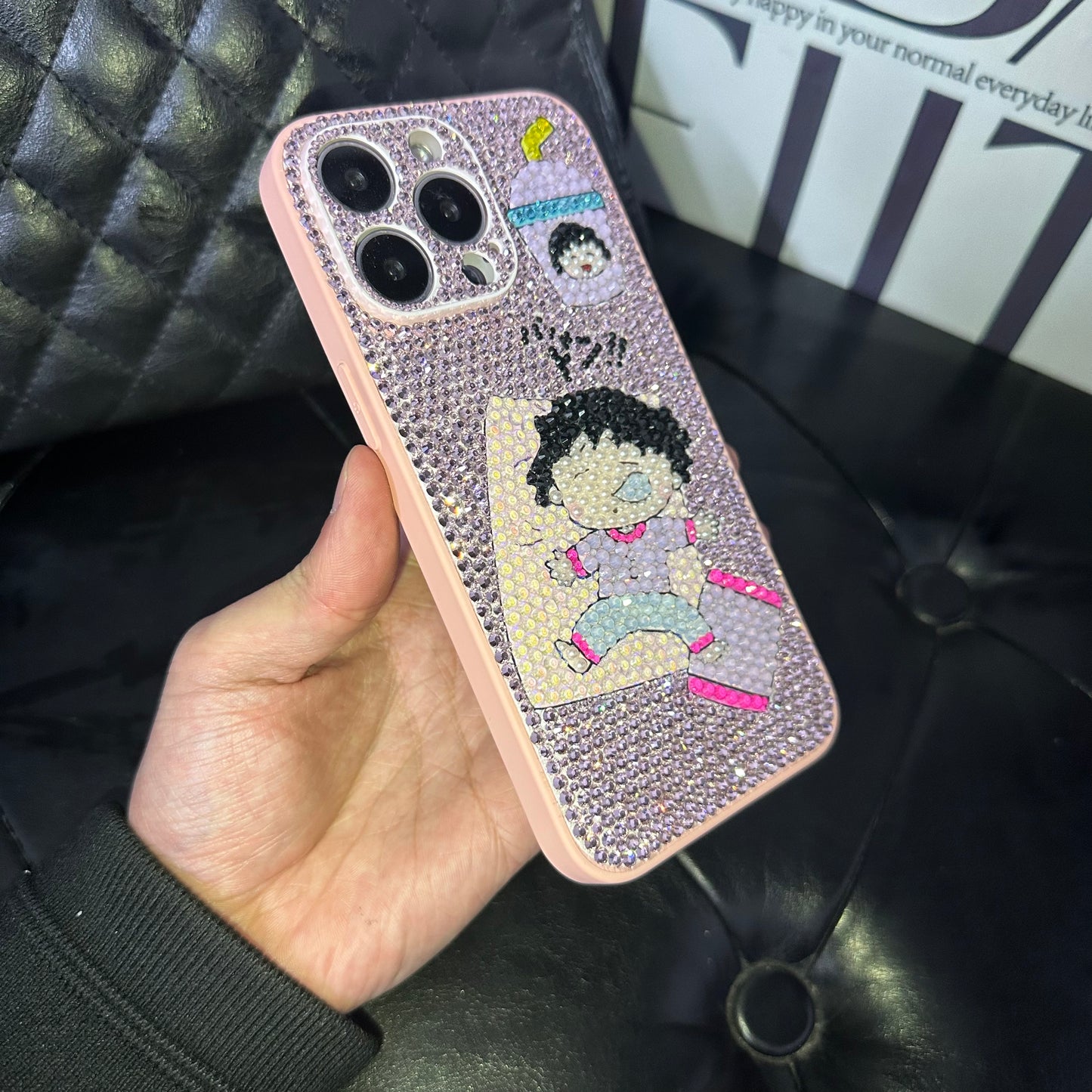 Handmade iPhone Case Luxury Bling Rhinestone Anime Back Case