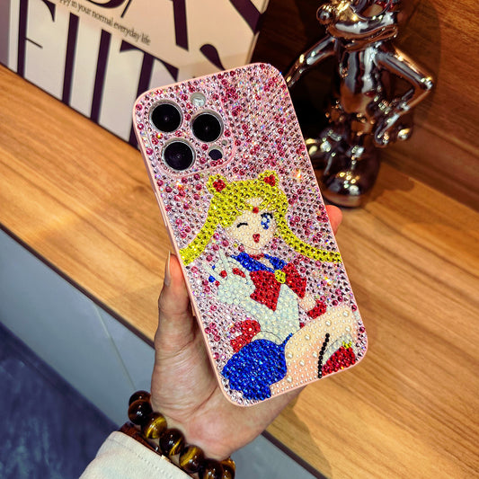 Handmade iPhone Case Luxury Bling Rhinestone Cute Sailor Moon Case