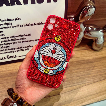 Handmade iPhone Case Luxury Bling Rhinestone Cute Doraemon Back Case