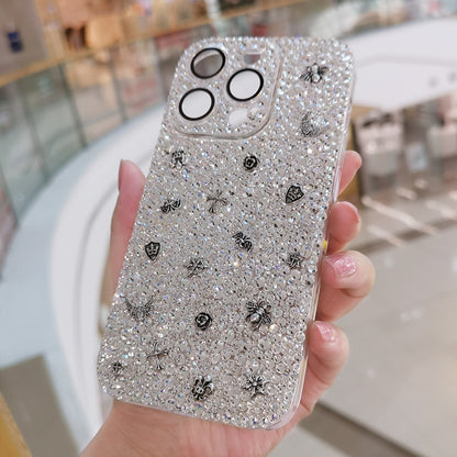 Luxury Bling Crystal with Vintage Charms For iPhone Case