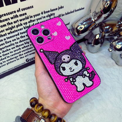 Handmade iPhone Case Luxury Bling Pink Rhinestone Cute Kuromi Case