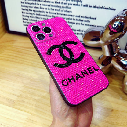 Handmade iPhone Case Luxury Bling Opal Rhinestone Monogram Pattern Back Case