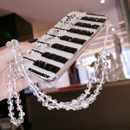 Handgemachte iPhone Hülle Elegance Pearl Klaviertasten Rückhülle