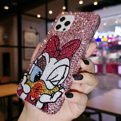 Handmade iPhone Case Luxury Bling Rhinestone Cute Daisy Duck Back Case