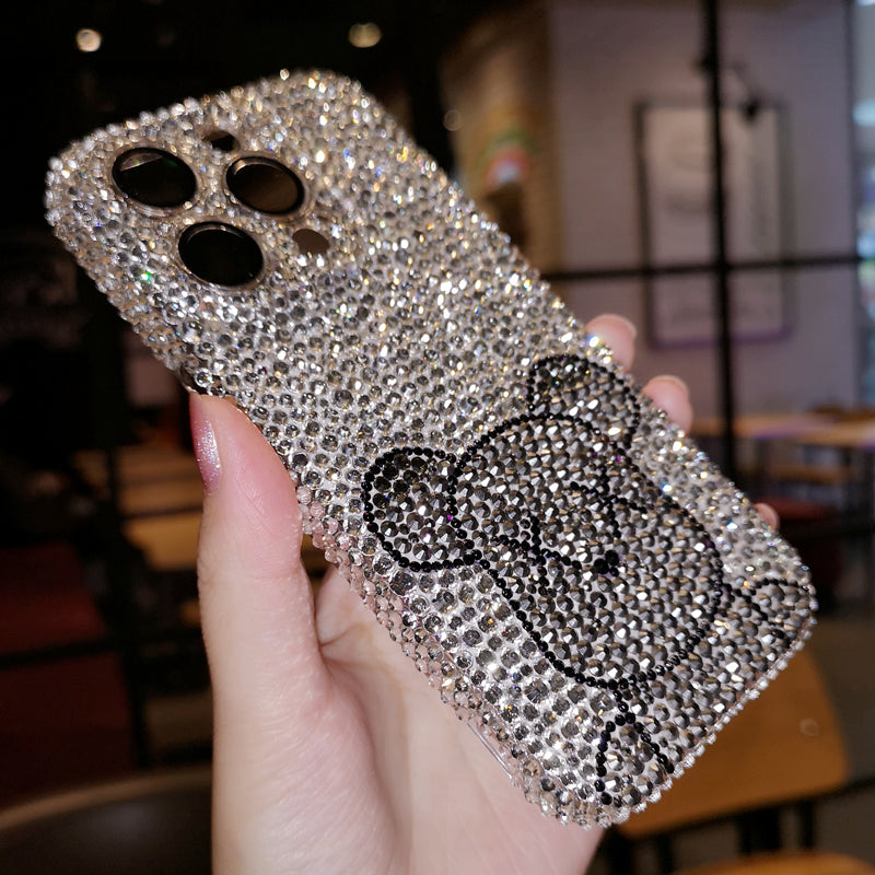 Handmade iPhone Case Luxury Bling Rhinestone Bear Back Case