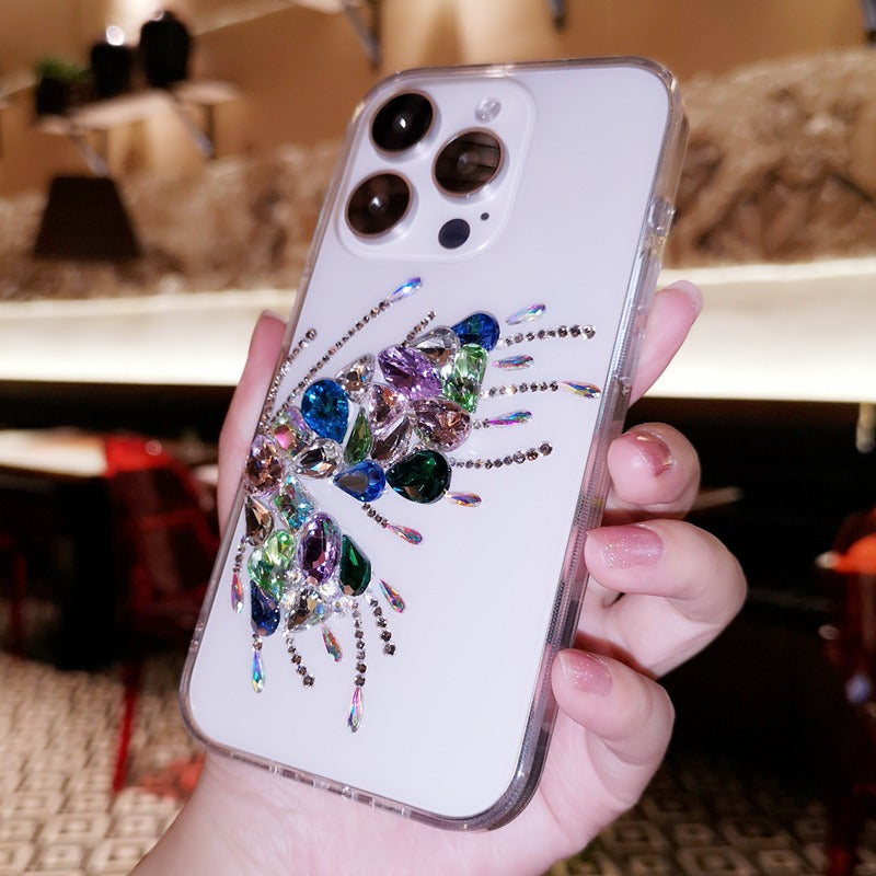 Handmade Minimalist Bling Colorful Crystal Butterfly For iPhone Case