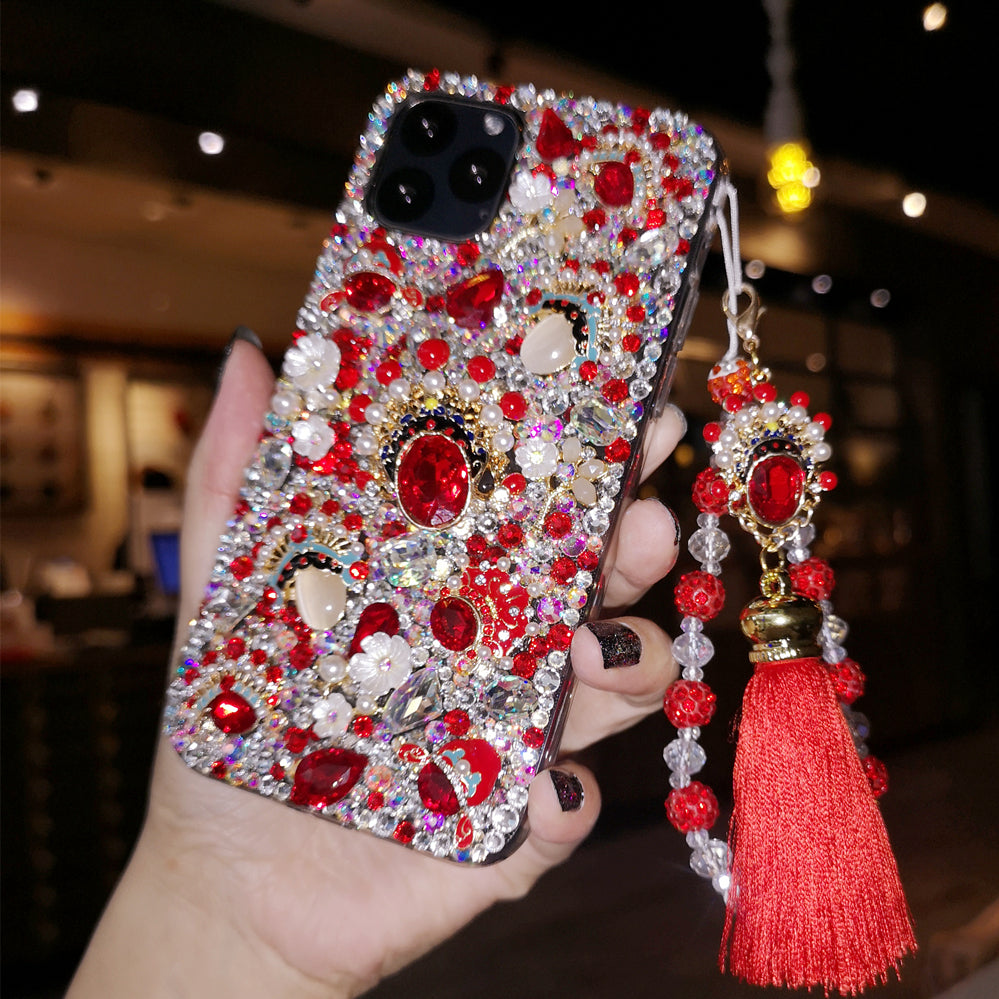 Handmade iPhone Case Luxury Bling Rhinestone Chinoiserie Back Case
