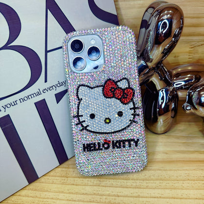 Handgemachte iPhone Hülle Wunderschöne Bling Strass Süße Hello Kitty Hülle