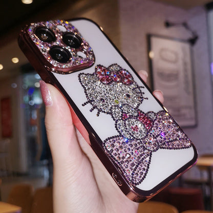 Handmade iPhone Case Luxury Bling Rhinestone Hello Kitty Back Case