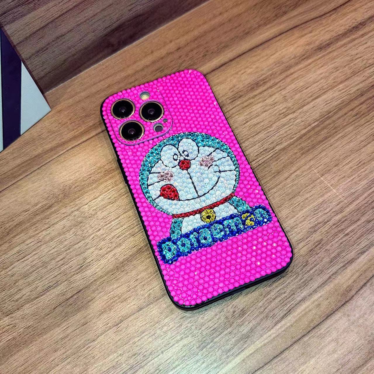 Handmade iPhone Case Luxury Bling Opal Rhinestone Doraemon Back Case