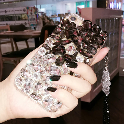 Handgemachte iPhone Hülle Luxus Bling Strass Kristall Edelstein mit Schlüsselband