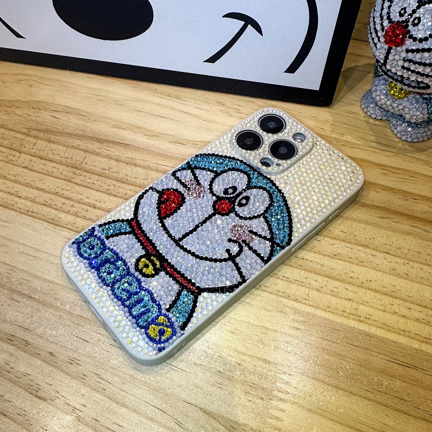 Handmade iPhone Case Luxury Bling Rhinestone Cute Doraemon Case