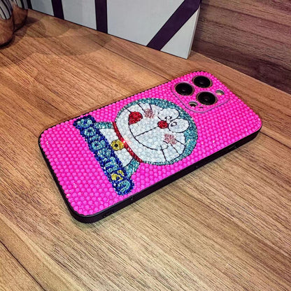 Handmade iPhone Case Luxury Bling Opal Rhinestone Doraemon Back Case