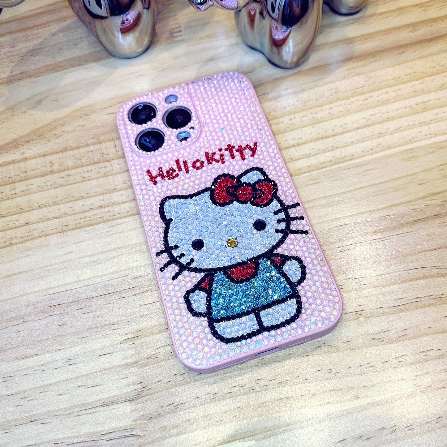 Handgemachte iPhone Hülle Luxus Bling Pink Strass Süße Hello Kitty Hülle
