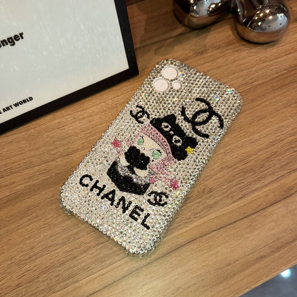 Handmade iPhone Case Luxury Bling Rhinestone Cute Pop Mart Back Case