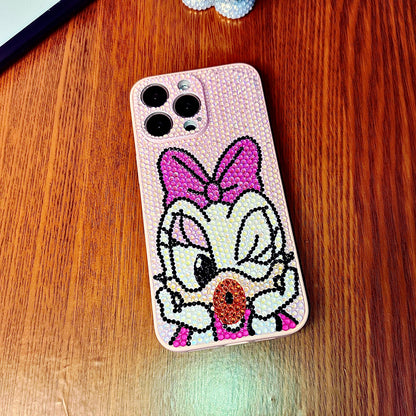 Handmade iPhone Case Luxury Bling Rhinestone Cute Daisy Duck Case