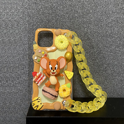 Handmade iPhone Case Cartoon Cute Tom and Jerry Decoden Cream Glue Case