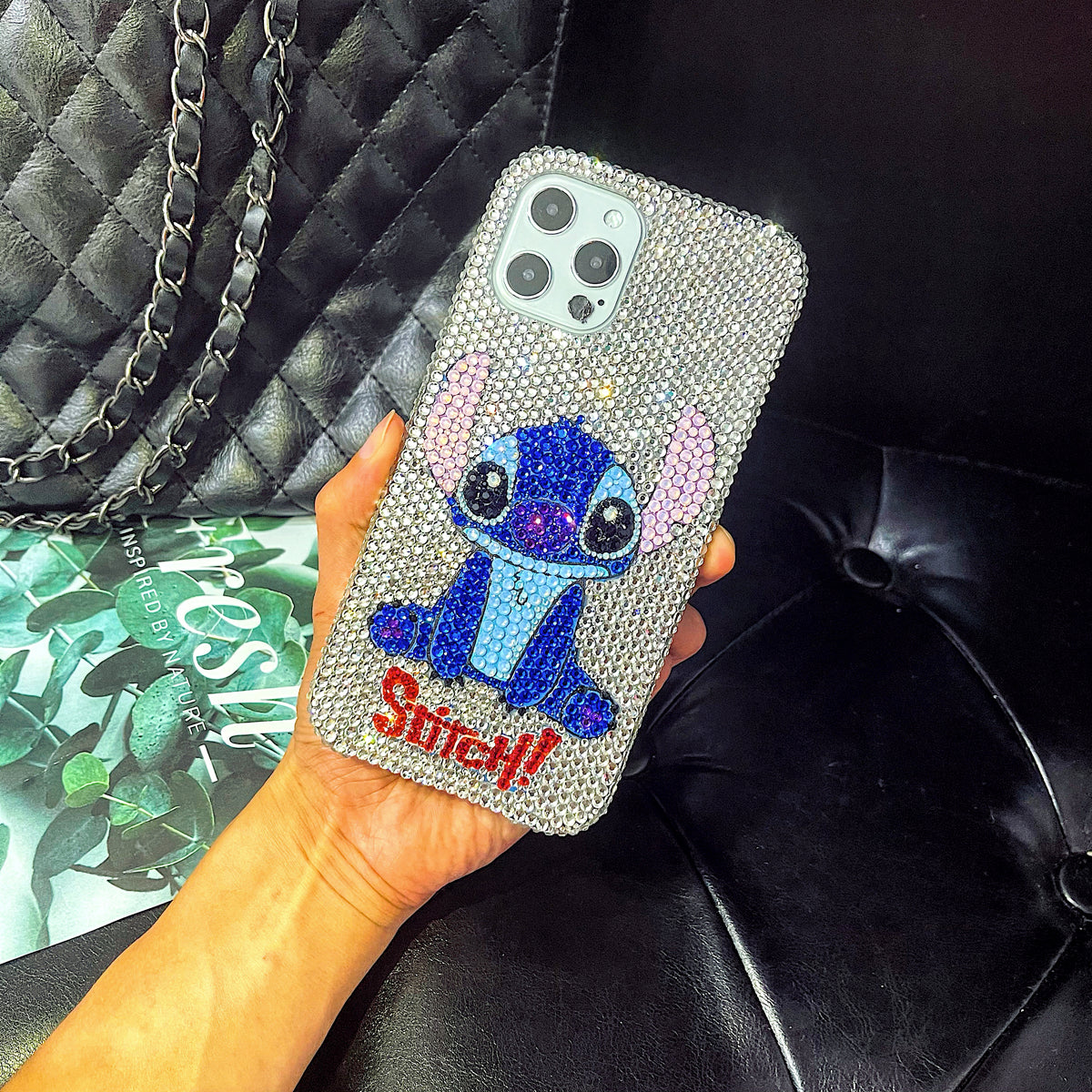 Handmade iPhone Case Luxury Bling Rhinestone Cute Stitch Case
