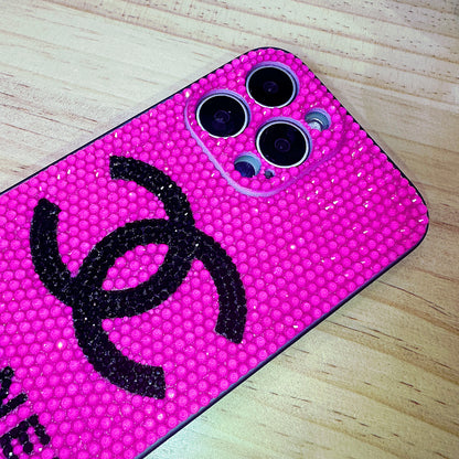 Handmade iPhone Case Luxury Bling Opal Rhinestone Monogram Pattern Back Case